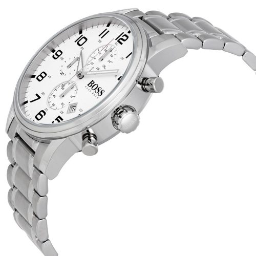 Montre Hugo Boss Aeroliner Chronographe Homme 1513182 Cadran Blanc - photo 1 Montre Hugo Boss Aeroliner Chronographe Homme 1513182 Cadran Blanc - photo 1