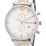Montre Emporio Armani Chronographe Homme AR0399 Bicolore Cadran Blanc - photo 1