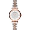 Montre Emporio Armani Gianni T-Bar Femme AR80035 Bicolore Or Rose Cadran Pavé - vue 1 Montre Emporio Armani Gianni T-Bar Femme AR80035 Bicolore Or Rose Cadran Pavé - vue 1