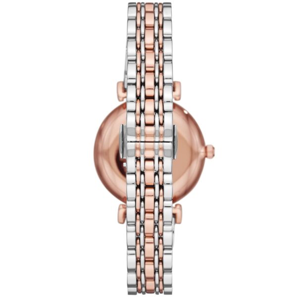 Montre Emporio Armani Gianni T-Bar Femme AR80035 Bicolore Or Rose Cadran Pavé - vue 3 Montre Emporio Armani Gianni T-Bar Femme AR80035 Bicolore Or Rose Cadran Pavé - vue 3