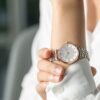Montre Emporio Armani Gianni T-Bar Femme AR80035 Bicolore Or Rose Cadran Pavé - vue 6 Montre Emporio Armani Gianni T-Bar Femme AR80035 Bicolore Or Rose Cadran Pavé - vue 6