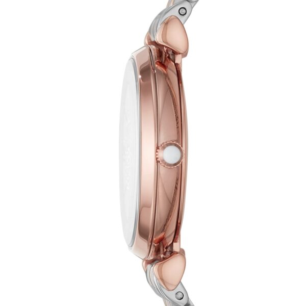 Montre Emporio Armani Gianni T-Bar Femme AR80035 Bicolore Or Rose Cadran Pavé - vue 7 Montre Emporio Armani Gianni T-Bar Femme AR80035 Bicolore Or Rose Cadran Pavé - vue 7