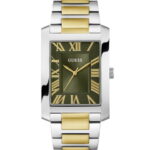 Montre Guess Clyde GW0896G3 homme cadran vert bracelet acier bicolore