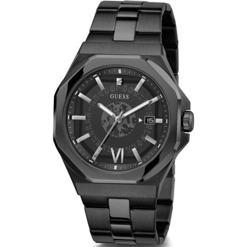 Montre Guess Emperor GW0573G3 homme cadran noir bracelet acier noir Montre Guess Emperor GW0573G3 homme cadran noir bracelet acier noir