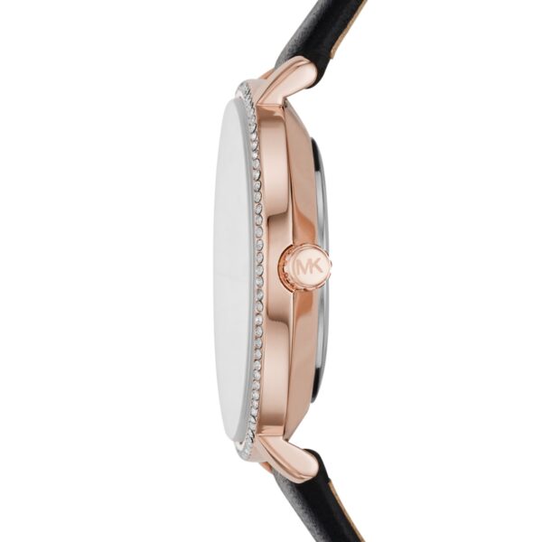 Montre Michael Kors Pyper Femme MK2835 Cuir Noir Cadran Blanc - vue 2