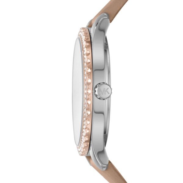 Montre Michael Kors Layton Femme MK2910 Cuir Taupe Cadran Nacré - vue 2 Montre Michael Kors Layton Femme MK2910 Cuir Taupe Cadran Nacré - vue 2