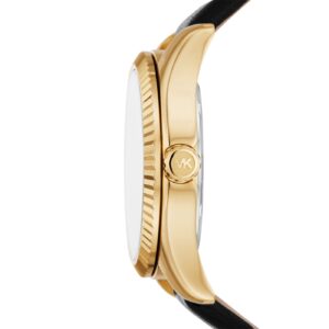 Montre Michael Kors Lexington Femme MK4748 Dorée Cuir Noir Cadran Noir - vue 2