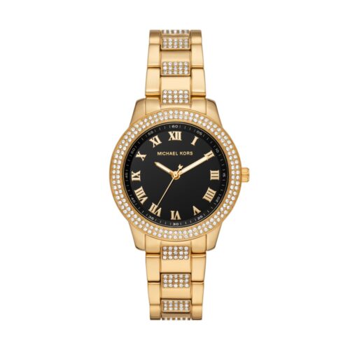 Montre Michael Kors Femme MK4684 Doré Cadran Noir Montre Michael Kors Femme MK4684 Doré Cadran Noir