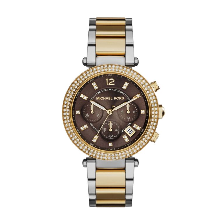 Montre Michael Kors Femme MK6118 Bicolore argenté et doré Cadran Marron