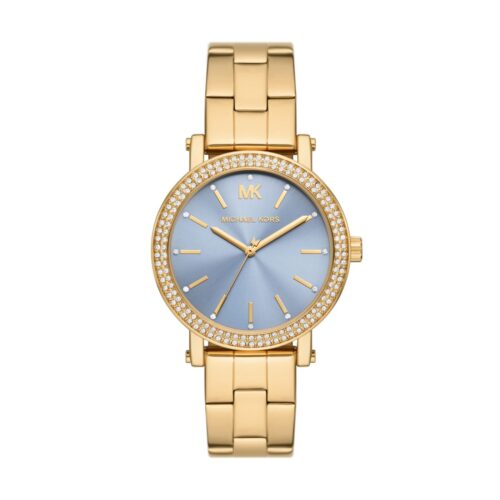 Montre Michael Kors Femme MKO1048 Doré Cadran Bleu Montre Michael Kors Femme MKO1048 Doré Cadran Bleu